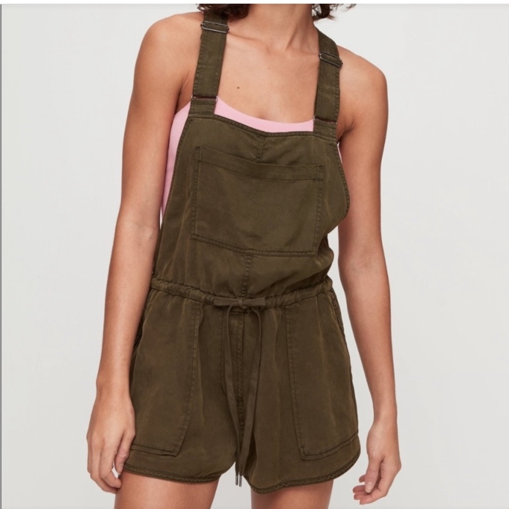 Aritzia Green Overall Shorts